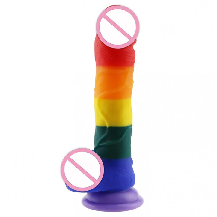 Dildo rainbow silicon Dildo rainbow silicon
