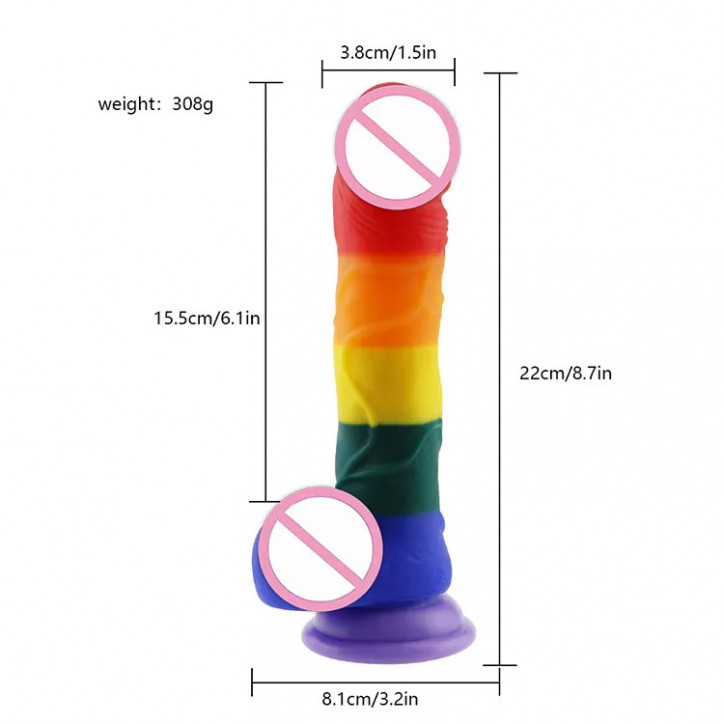 Dildo rainbow silicon Dildo rainbow silicon